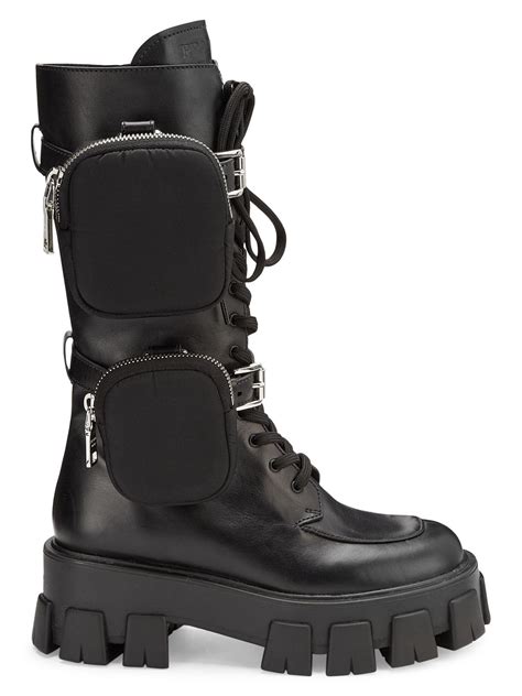 combat boots prada|prada black chunky combat boots.